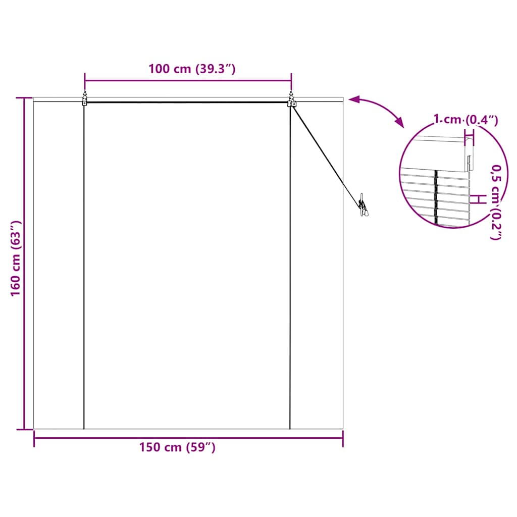 Bambus rolete Smeđa 150 x 160 cm Bambus