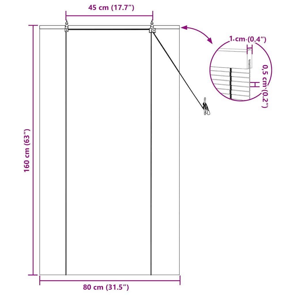 Bambus rolete Žuta 80 x 160 cm Bambus