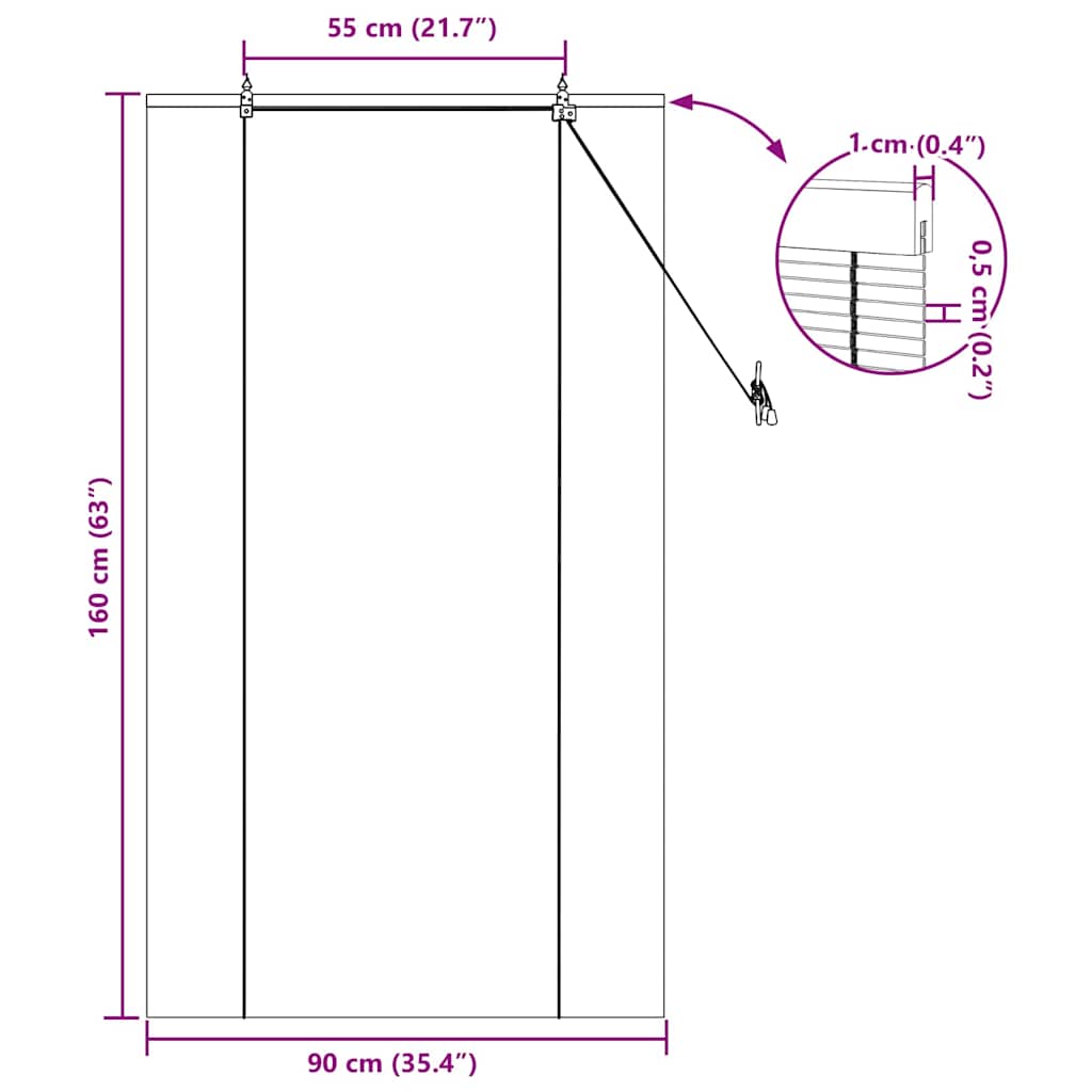 Bambus rolete Žuta 90 x 160 cm Bambus