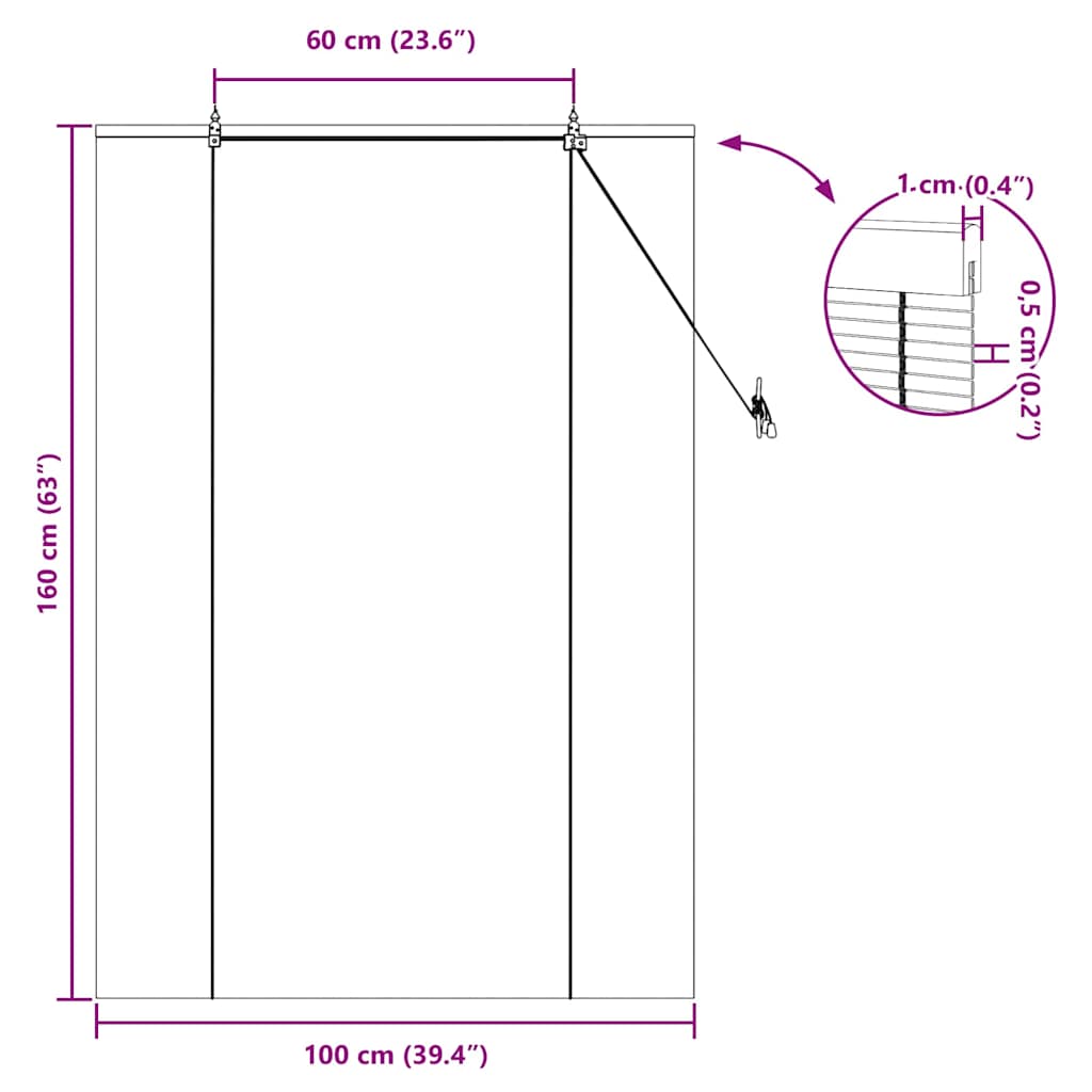 Bambus rolete Žuta 100 x 160 cm Bambus