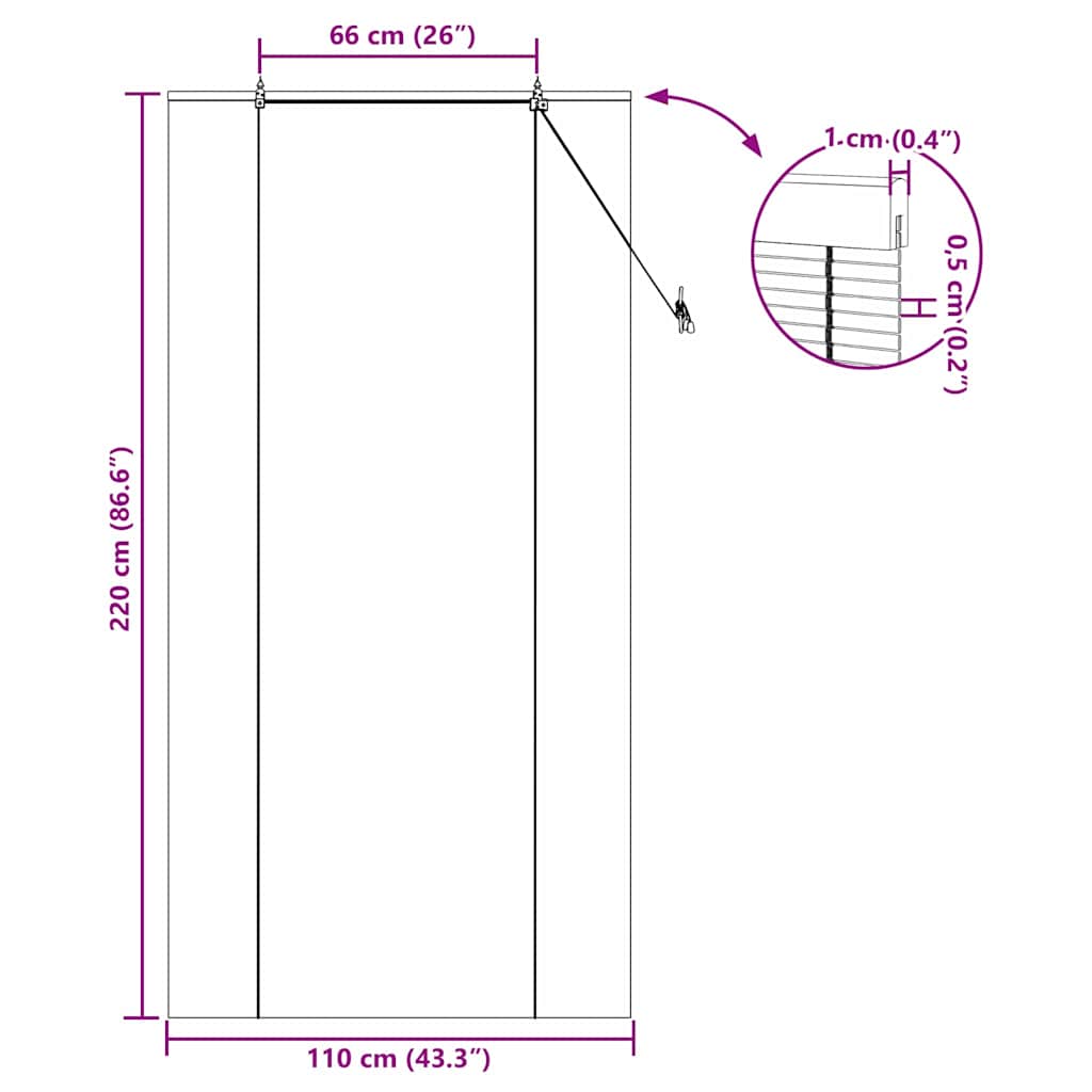Bambus rolete Žuta 110 x 220 cm Bambus