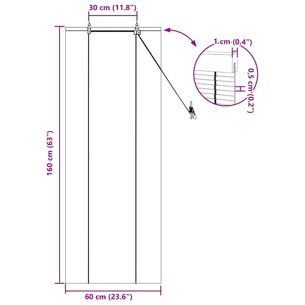Bambus rolete Priroda 60 x 160 cm Bambus