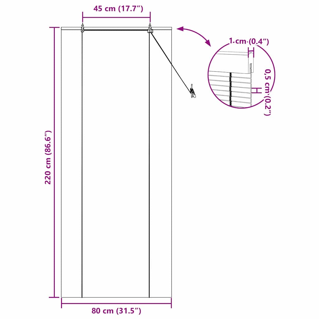 Bambus rolete Priroda 80 x 220 cm Bambus