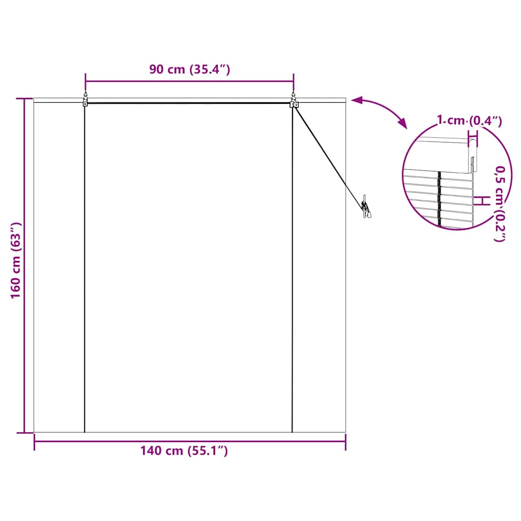 Bambus rolete Priroda 140 x 160 cm Bambus