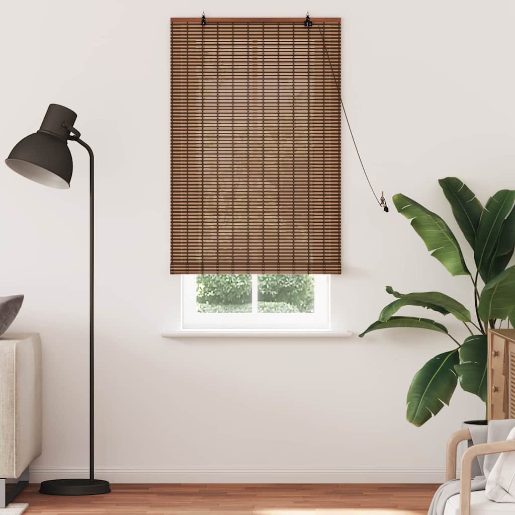 Rolo zavjesa sa zavjesama Smeđa 90 x 220 cm bambus