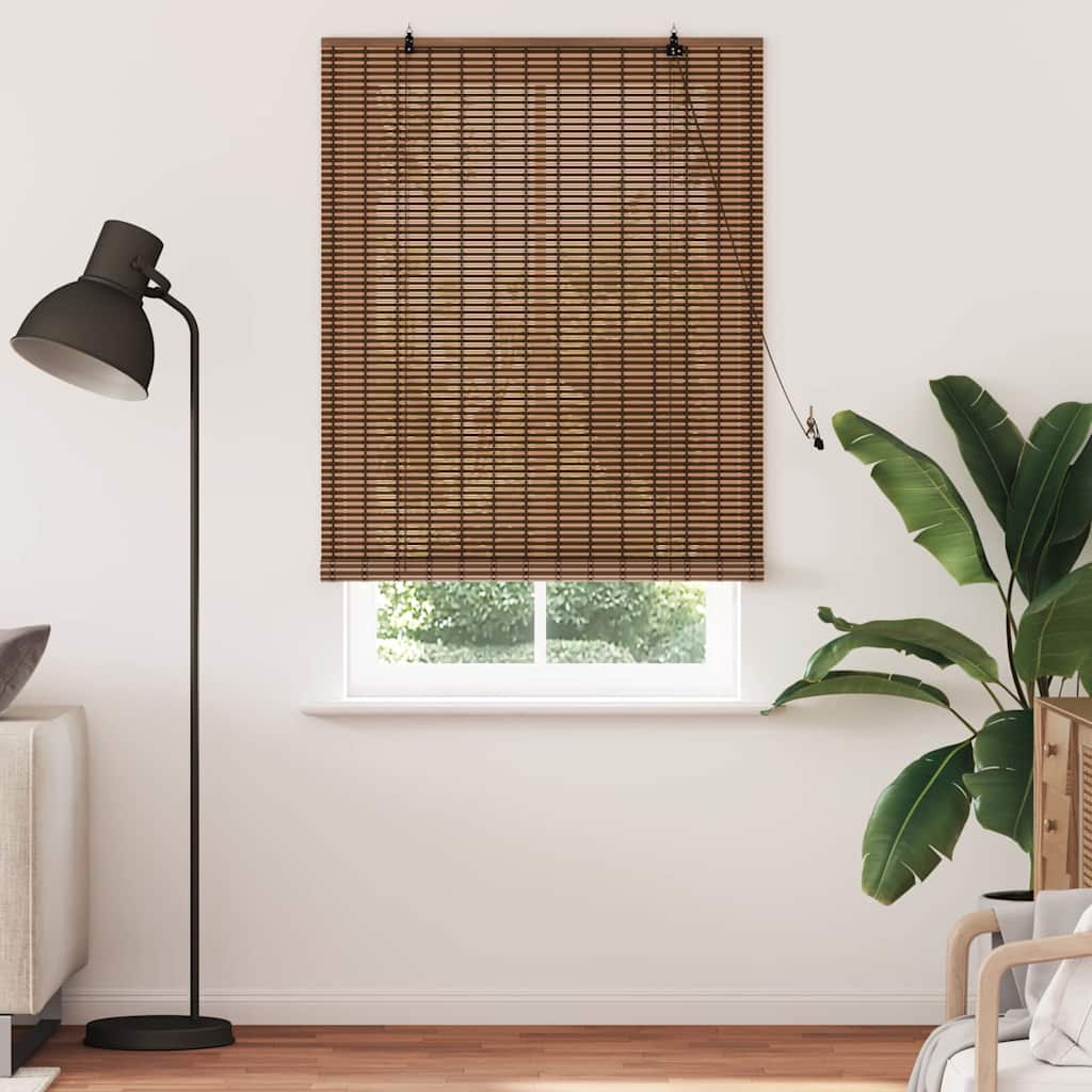 Rolo zavjesa sa zavjesama Smeđa 120 x 220 cm bambus