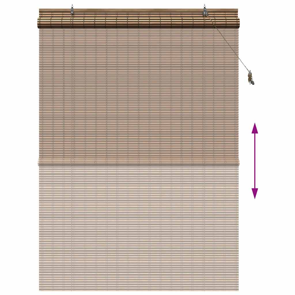 Rolo zavjesa sa zavjesama Smeđa 150 x 220 cm bambus