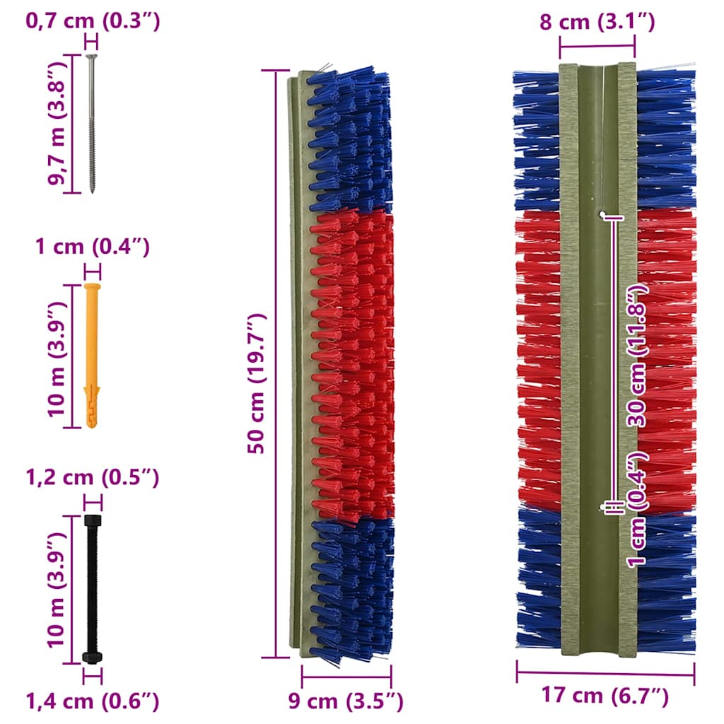 Četke za goveda Crvena i plava 50 x 17 x 9 cm Plastika i Čelik