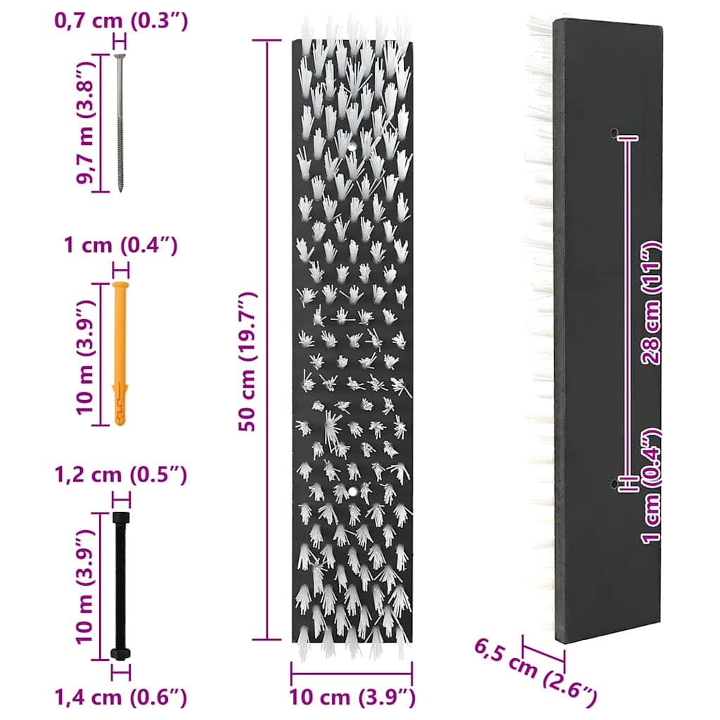 Četke za goveda Crna i bijela 50 x 10 x 6.5 cm Plastika i Čelik