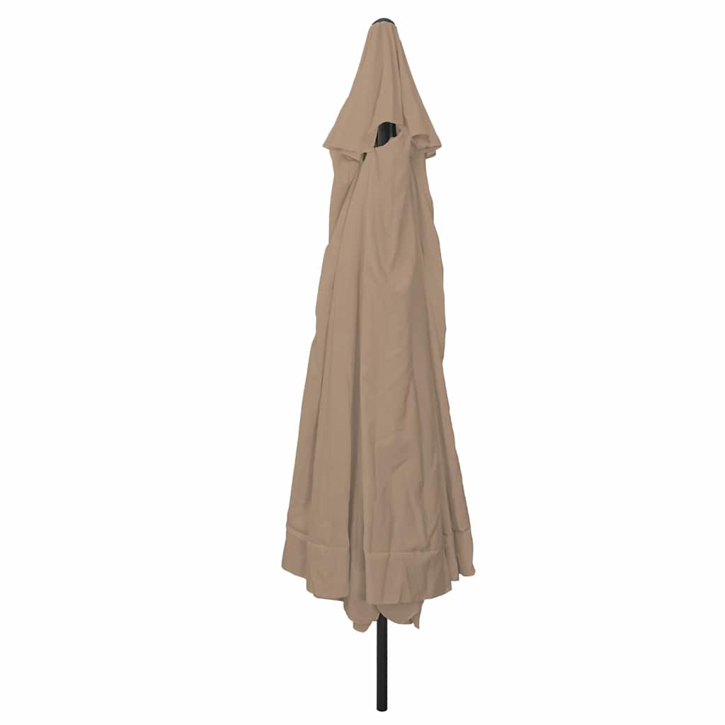 Vrtni suncobran Sivo-smeđa 394 x 394 x 248 cm Poliester i čelik