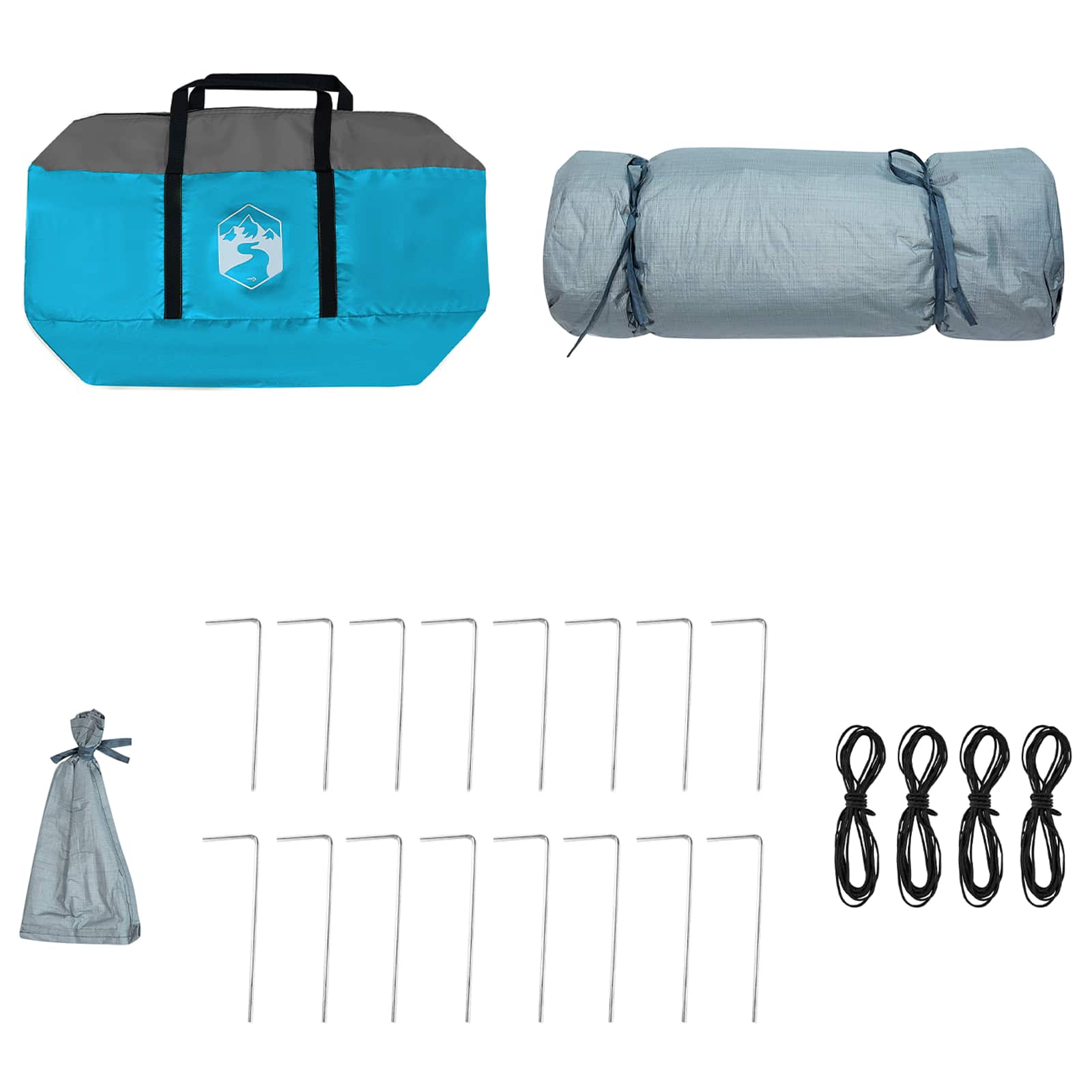 Set Kamp Šatora s krovom s pohranom 2 pcs Plava Tafta i Tkanina