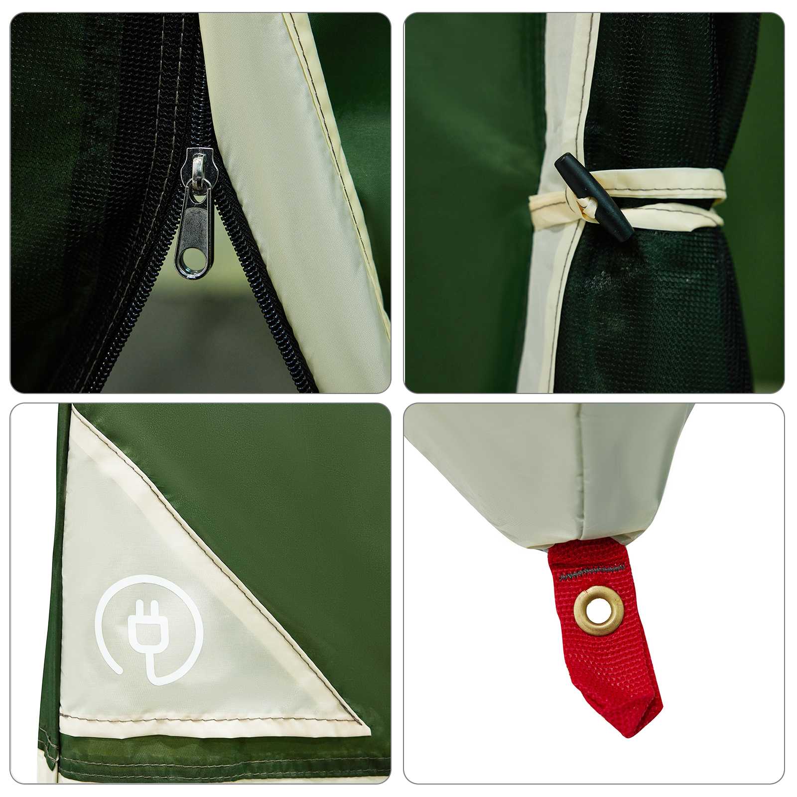 Set Kamp Šatora s krovom 2 pcs Zelena Tafta i Tkanina