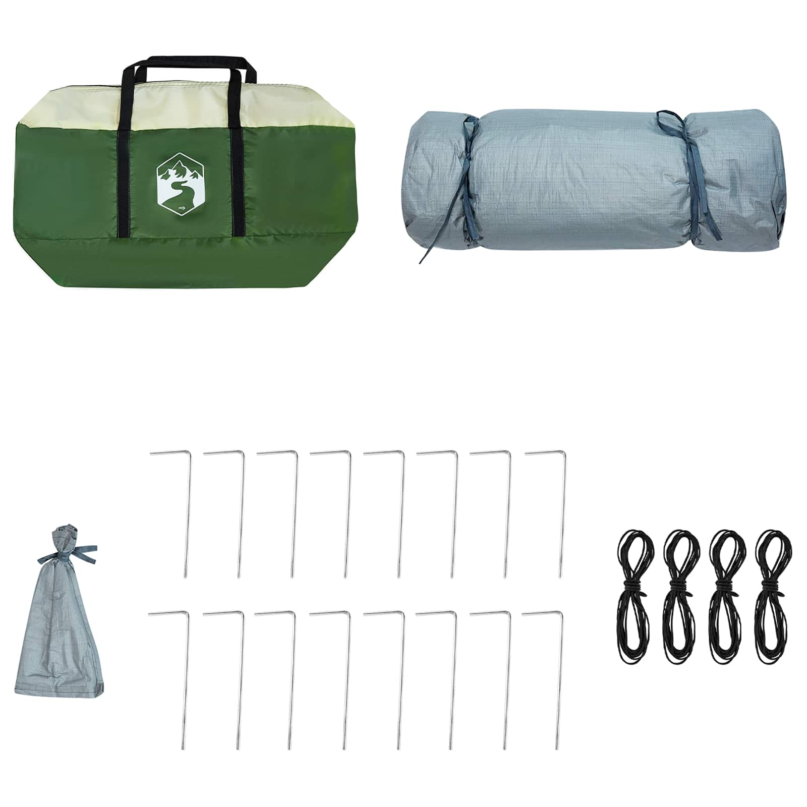 Set Kamp Šatora s krovom 2 pcs Zelena Tafta i Tkanina