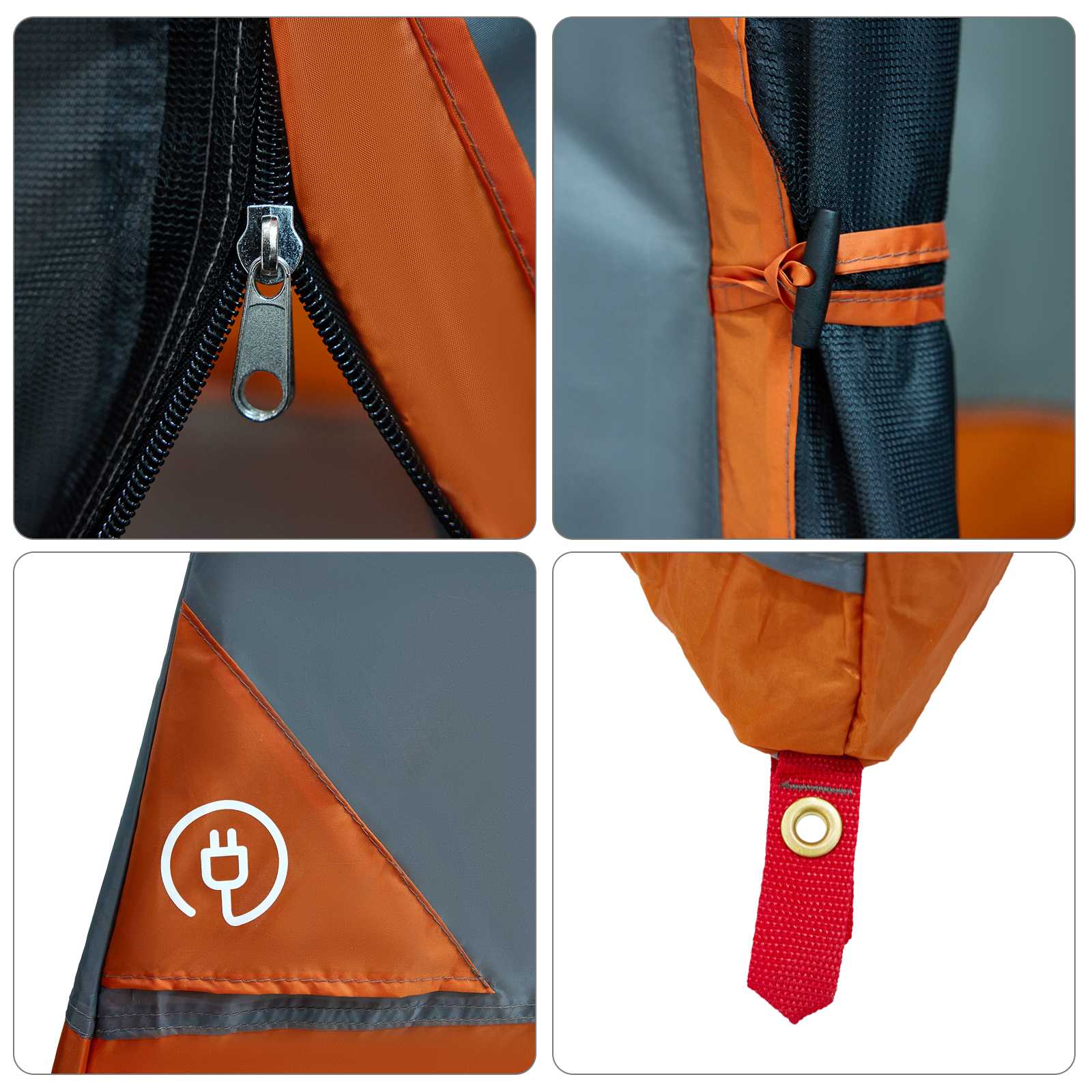 Set Kamp Šatora s krovom 2 pcs Narančasta Tafta i Tkanina