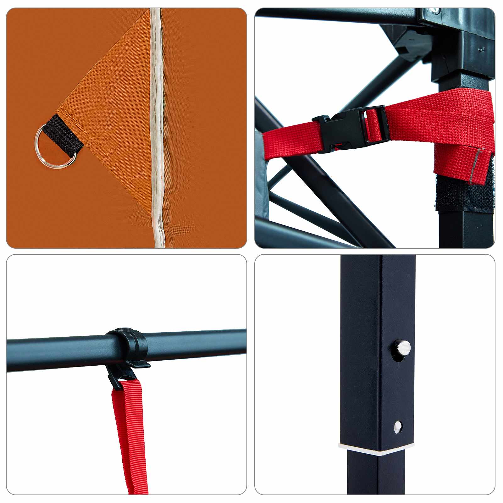 Set Kamp Šatora s krovom 2 pcs Narančasta Tafta i Tkanina