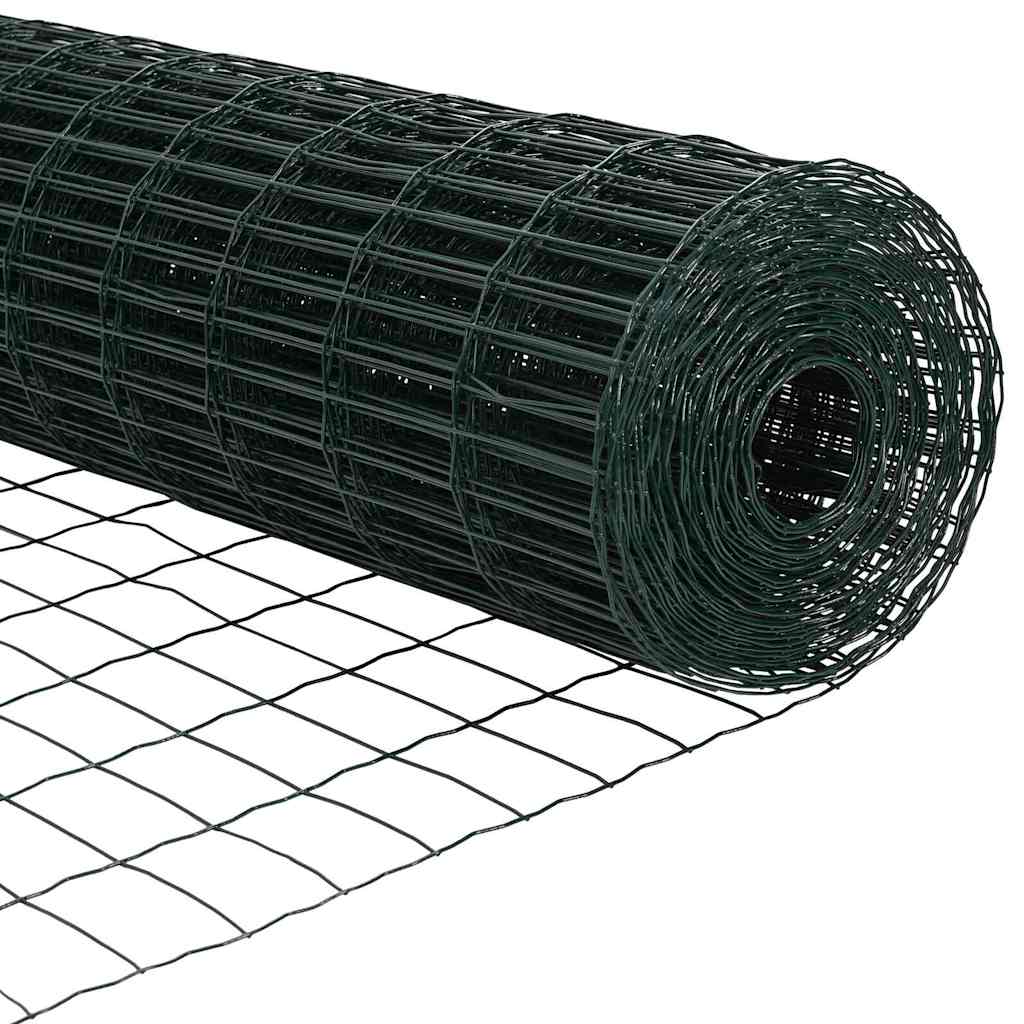 Euro ograda 1,4 x 10 m Željezo prekriveno PVC-om Zelena