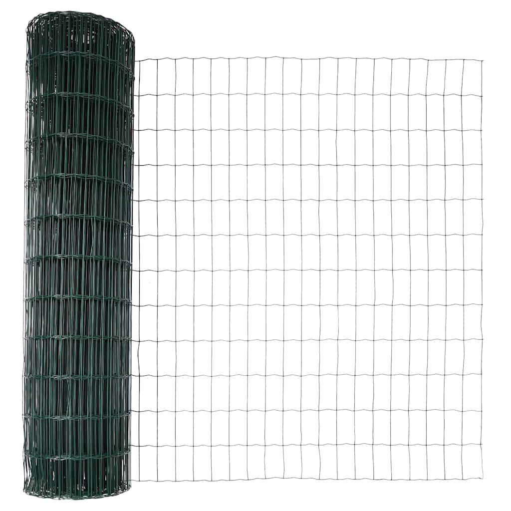 Euro ograda 1,4 x 10 m Željezo prekriveno PVC-om Zelena