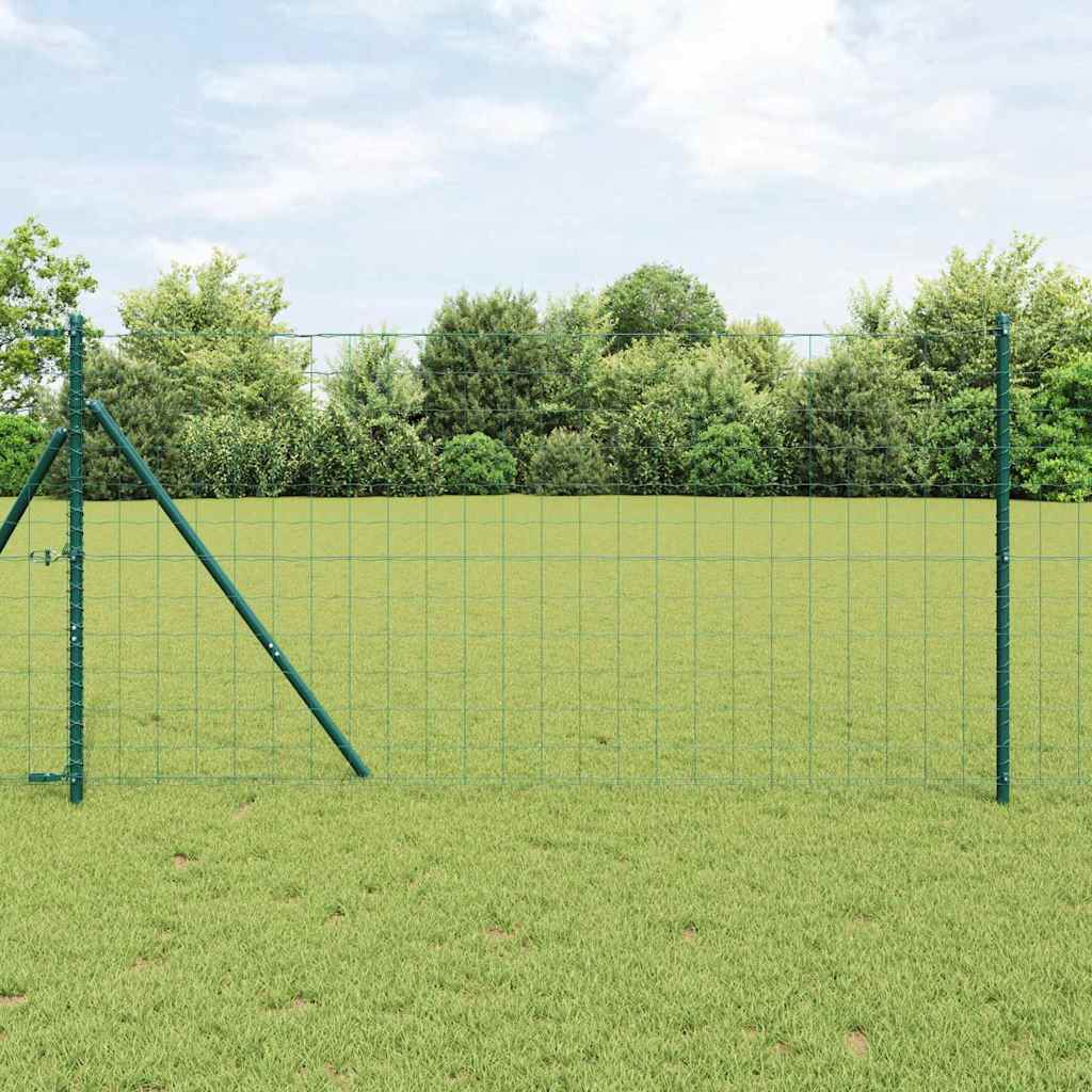 Euro ograda 1,4 x 10 m Željezo prekriveno PVC-om Zelena