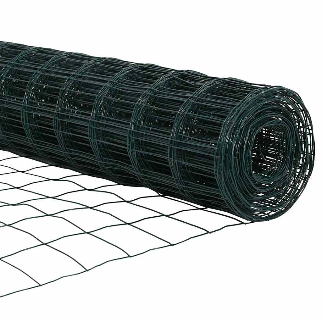 Euro ograda 1 x 25 m Željezo prekriveno PVC-om Zelena