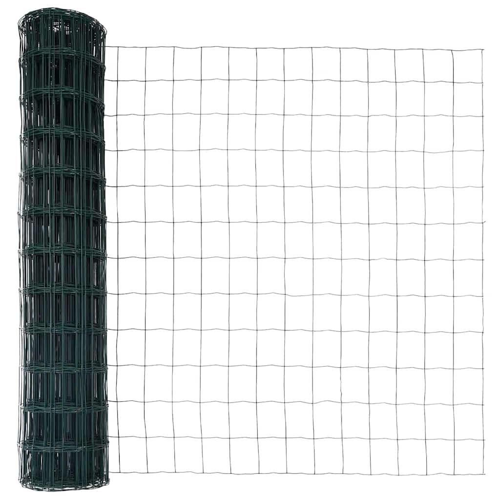 Euro ograda 1 x 25 m Željezo prekriveno PVC-om Zelena