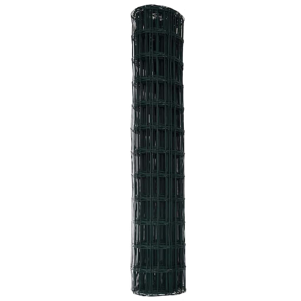 Euro ograda 1 x 25 m Željezo prekriveno PVC-om Zelena