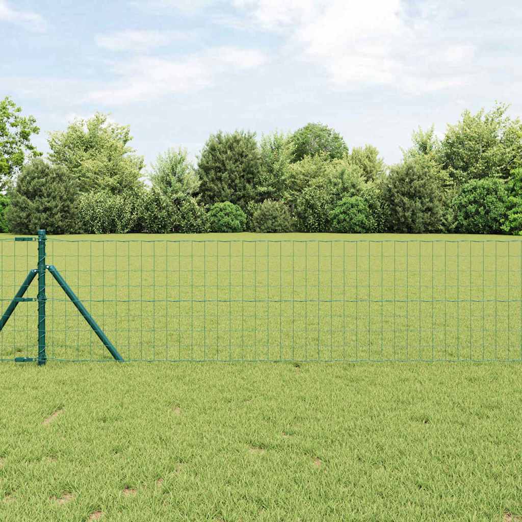 Euro ograda 0,4 x 25 m Željezo prekriveno PVC-om Zelena