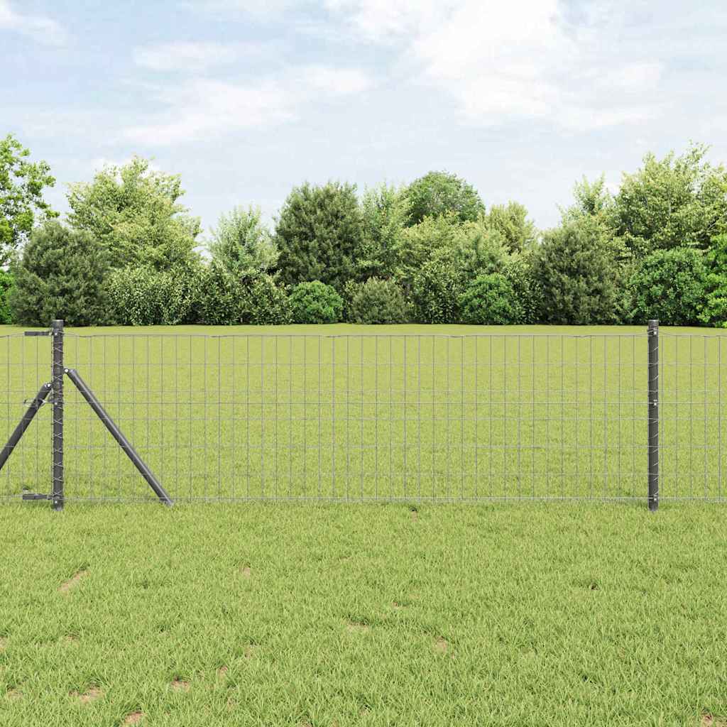Euro ograda 0,6 x 10 m Željezo prekriveno PVC-om Siva