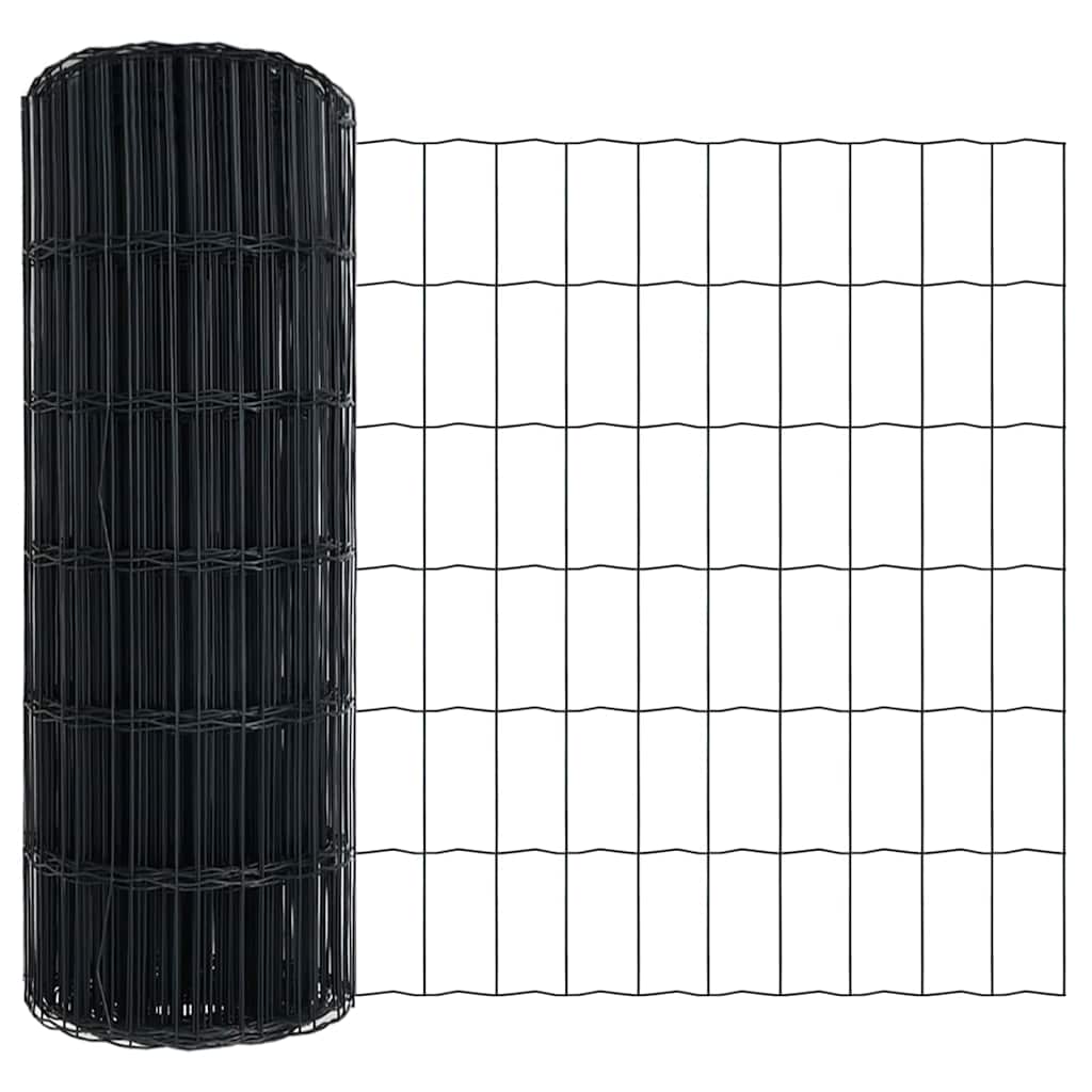 Euro ograda 0,6 x 10 m Željezo prekriveno PVC-om Siva