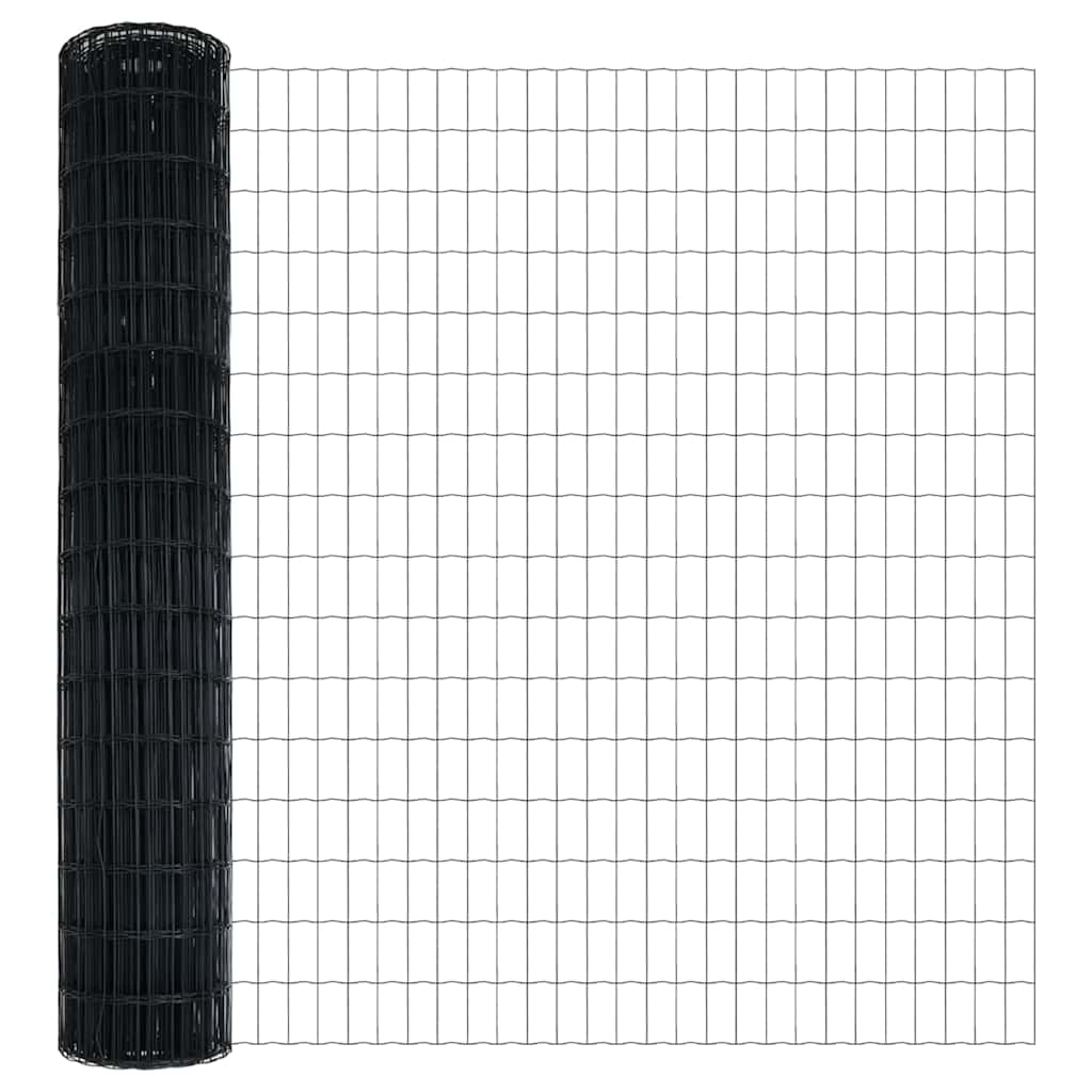 Euro ograda Siva 1,6 x 10 m Željezo prekriveno PVC-om