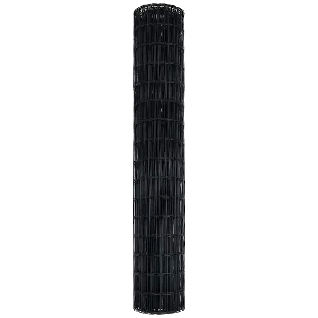 Euro ograda 1,6 x 10 m Željezo prekriveno PVC-om Siva