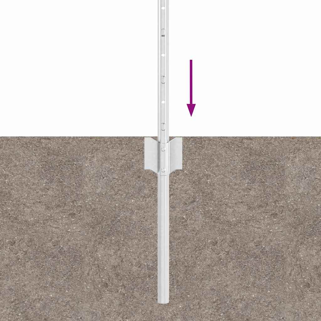 Stup za ogradu 22 pcs Srebrno 80 cm Čelik