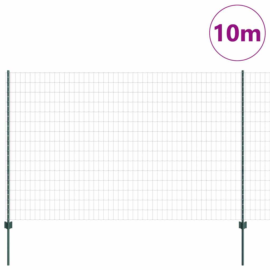 Euro ograda s postom 10 x 1,6 m Čelik premazan PVC-om Zelena