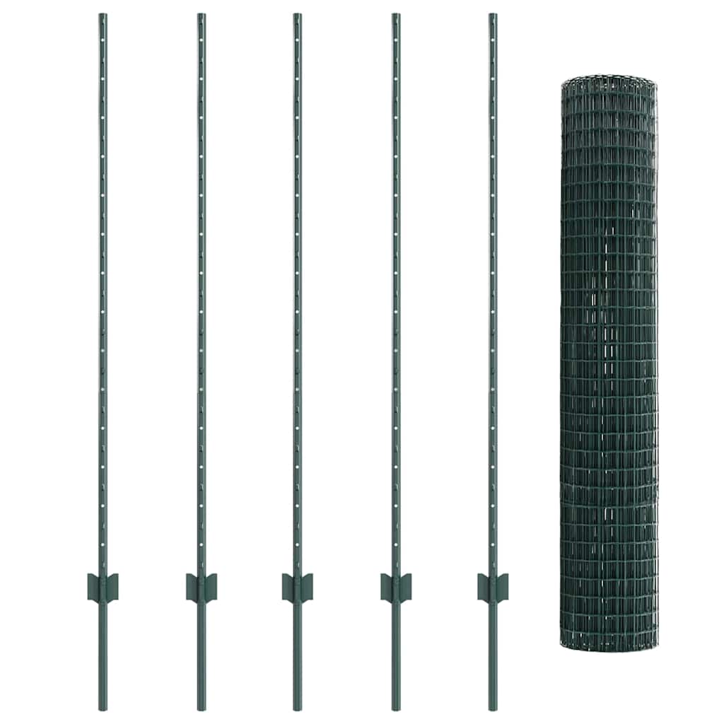 Euro ograda s postom 10 x 1,4 m Čelik premazan PVC-om Zelena