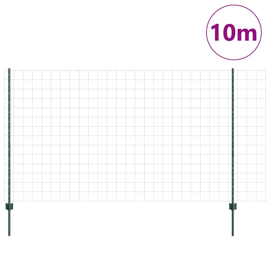 Euro ograda s postom 10 x 1,4 m Čelik premazan PVC-om Zelena