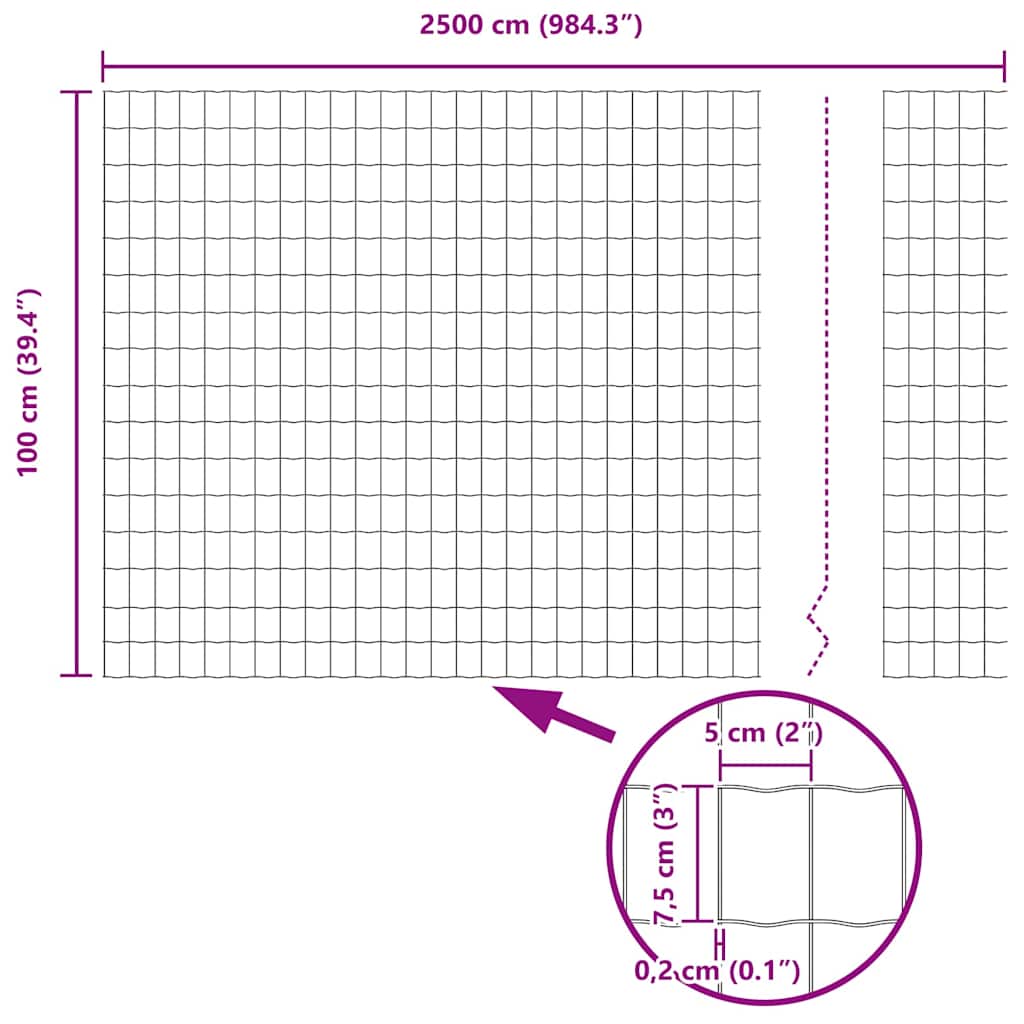 Zavarena žičana ograda 25 x 1 m (Š x V) Čelik premazan PVC-om