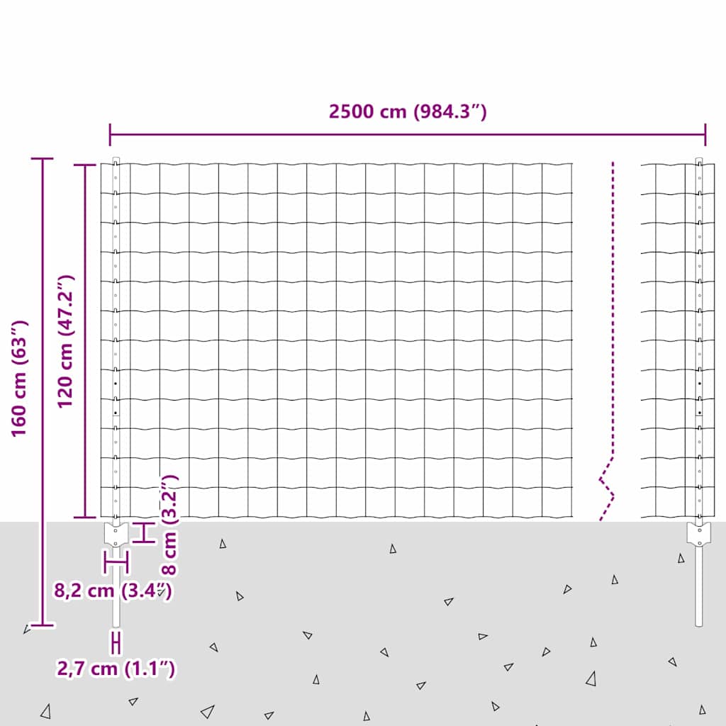 Zavarena žičana ograda 25 x 1,2 m (Š x V) Čelik premazan PVC-om