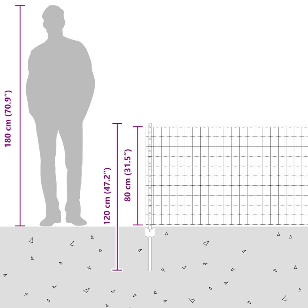 Zavarena žičana ograda 10 x 0,8 m (Š x V) Čelik premazan PVC-om