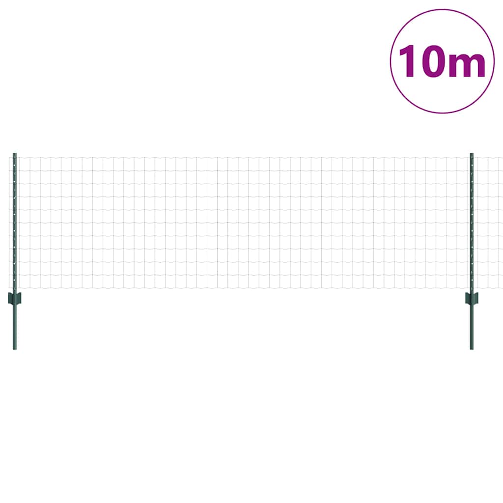 Euro ograda s postom 10 x 0,8 m Čelik premazan PVC-om Zelena