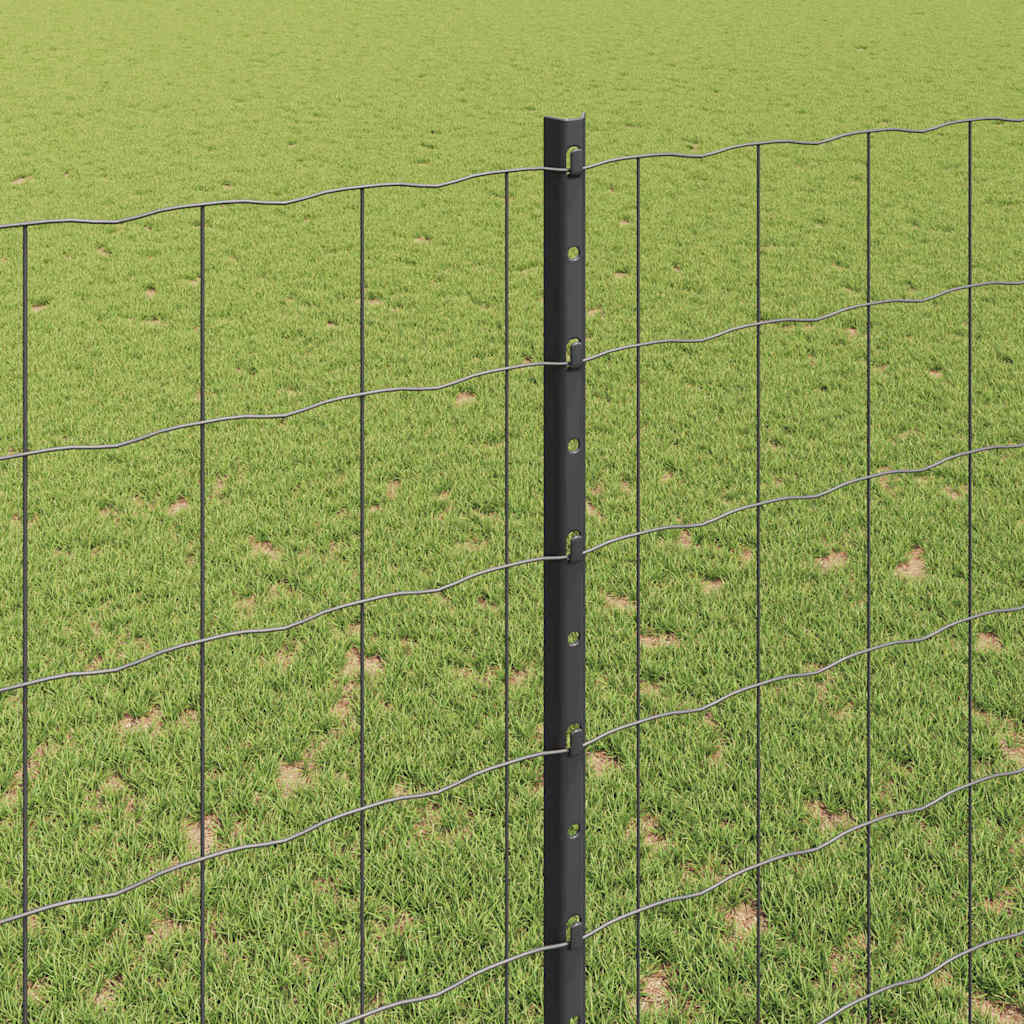 Euro ograda s postom 10 x 1,5 m Čelik premazan PVC-om Siva