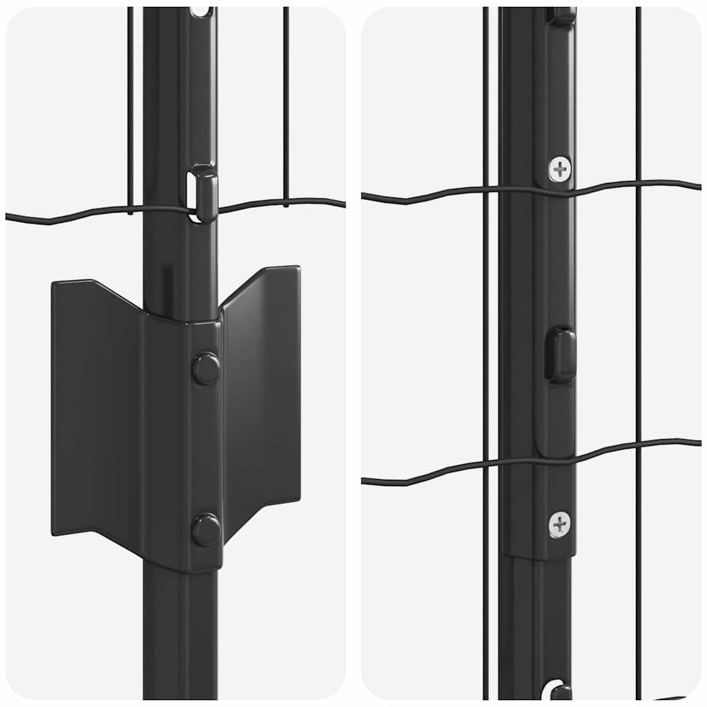 Euro ograda s postom 10 x 1,6 m Čelik premazan PVC-om Siva