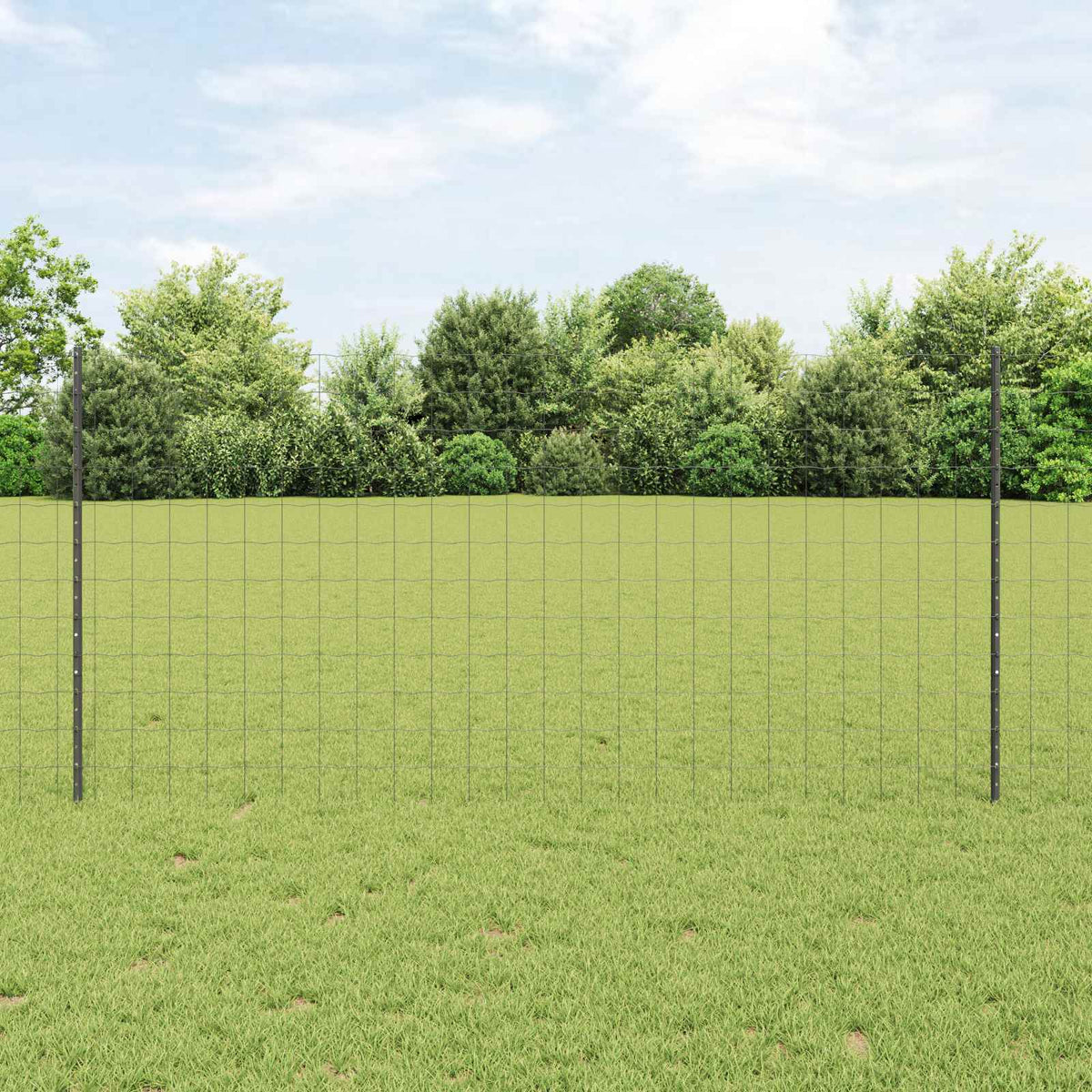 Euro ograda s postom 10 x 1,2 m Čelik premazan PVC-om Siva