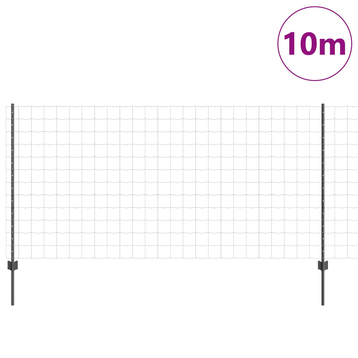 Euro ograda s postom 10 x 1,2 m Čelik premazan PVC-om Siva