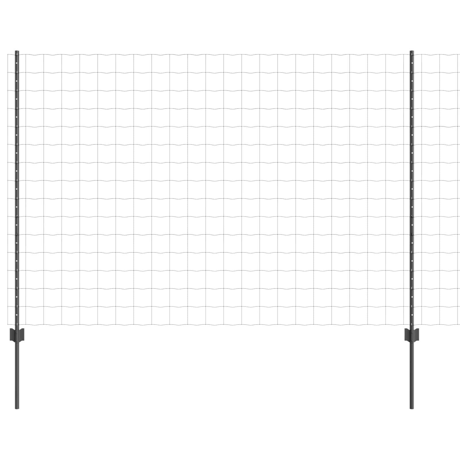 Euro ograda s postom 10 x 1,5 m Čelik premazan PVC-om Siva
