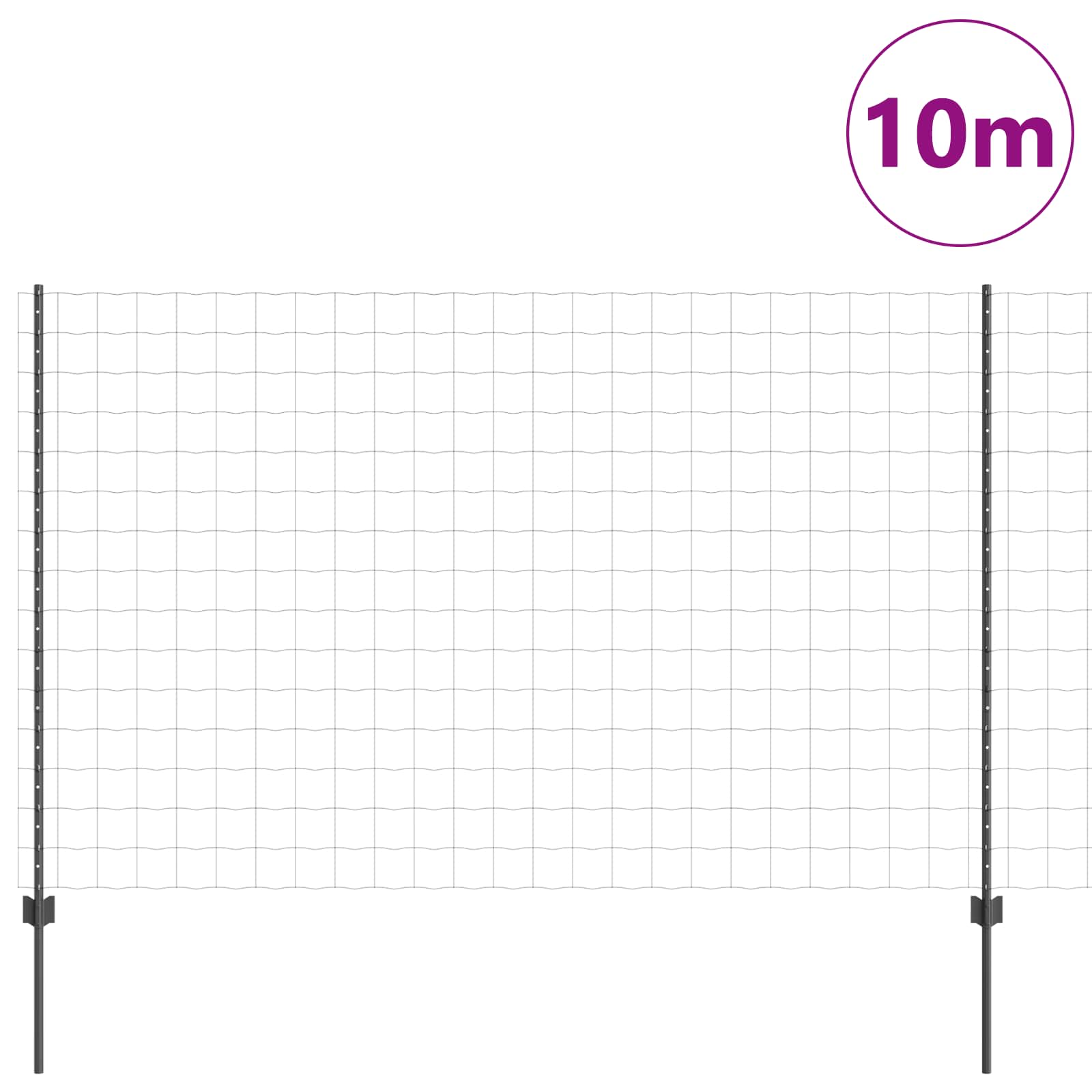 Euro ograda s postom 10 x 1,5 m Čelik premazan PVC-om Siva