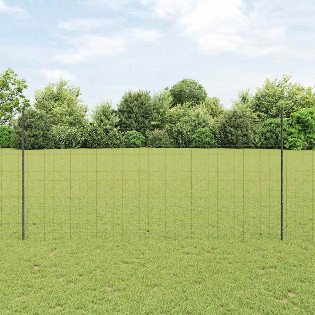 Euro ograda s postom 10 x 1,6 m Čelik premazan PVC-om Siva