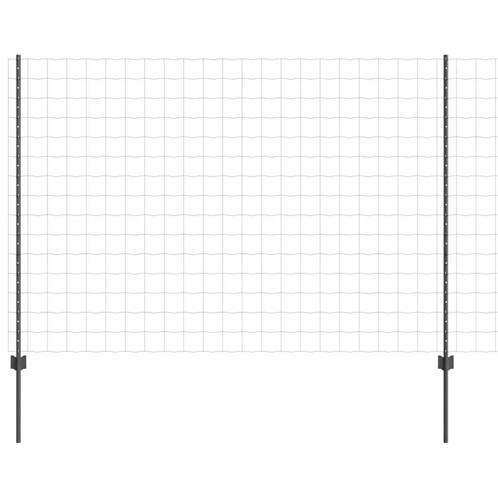 Euro ograda s postom 10 x 1,6 m Čelik premazan PVC-om Siva