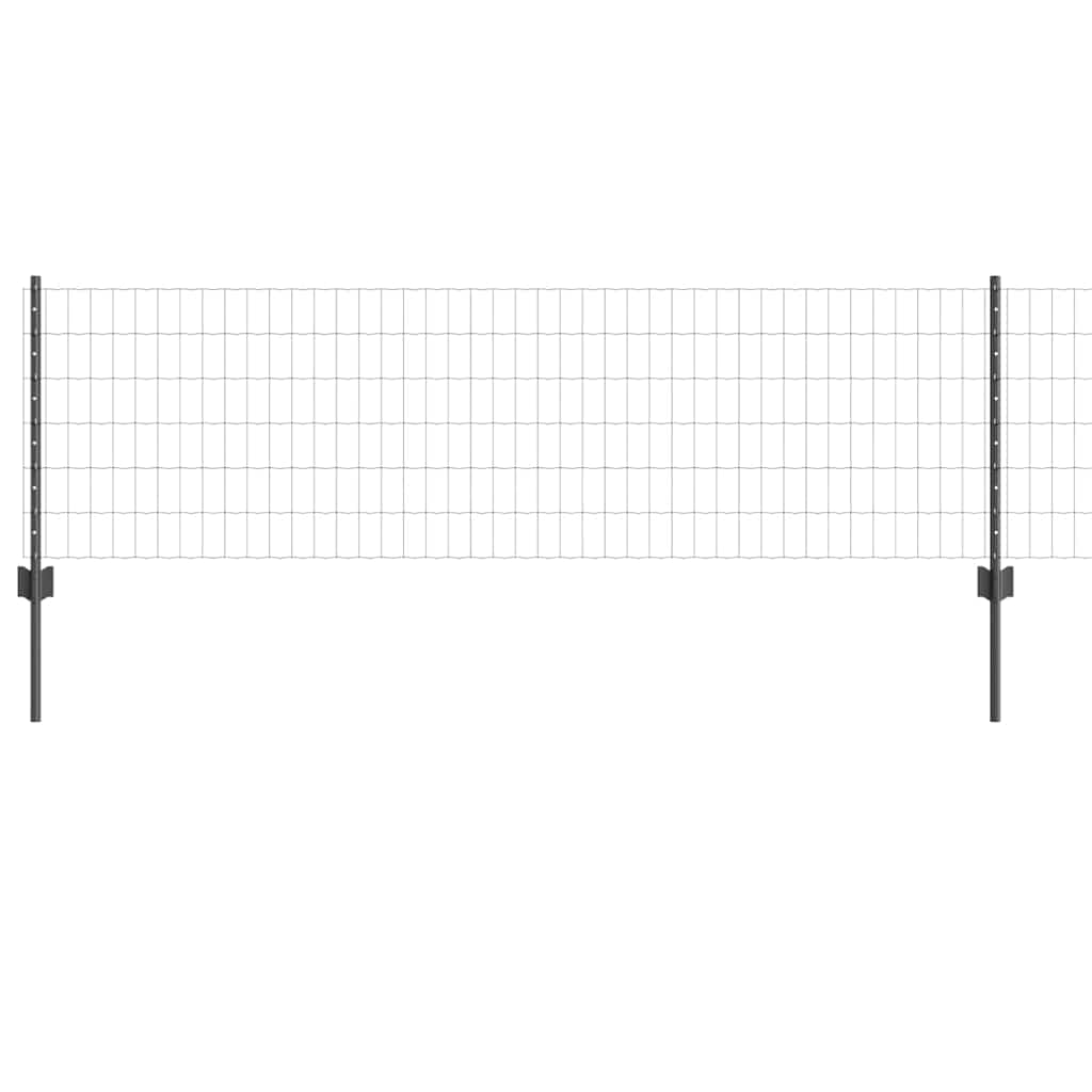 Euro ograda s postom 25 x 0,6 m Čelik premazan PVC-om Siva