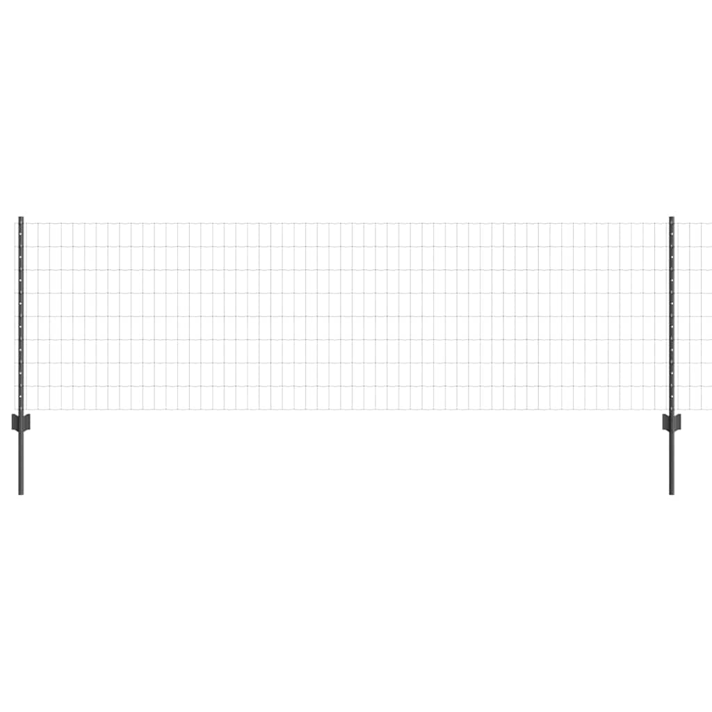 Euro ograda s postom 25 x 0,8 m Čelik premazan PVC-om Siva