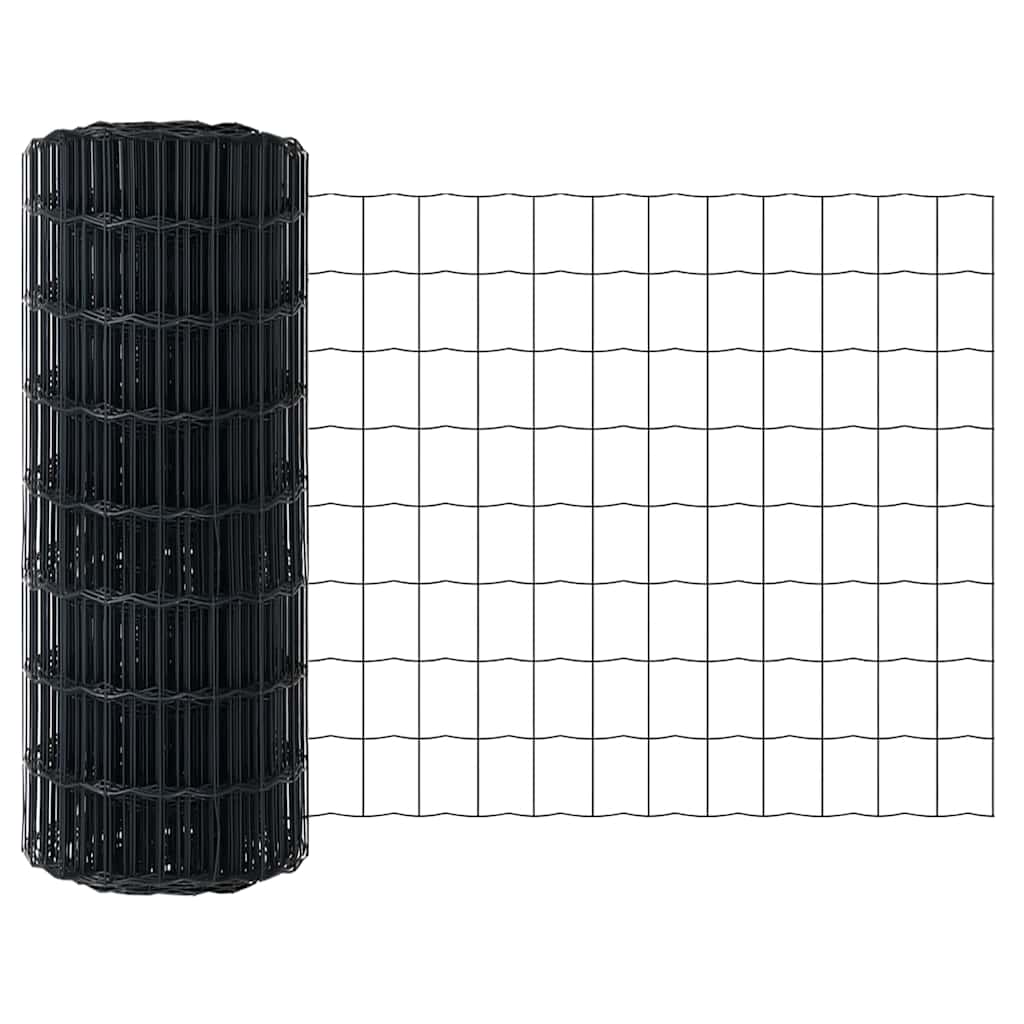 Euro ograda s postom 25 x 0,8 m Čelik premazan PVC-om Siva