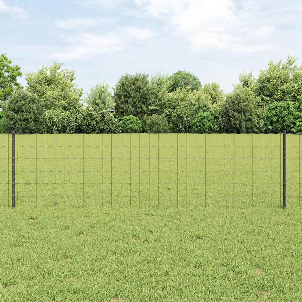 Euro ograda s postom 50 x 0,6 m Čelik premazan PVC-om Siva